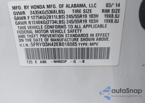 2014 Acura Mdx Technology Package из США, поврежденный, VIN 5FRYD3H42EB018085